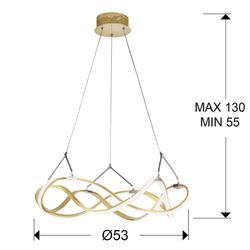 Metal Led Ceiling Lamp Molly Rose Gold, Ø53x22cm