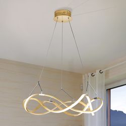 Metal Led Ceiling Lamp Molly Rose Gold, Ø53x22cm