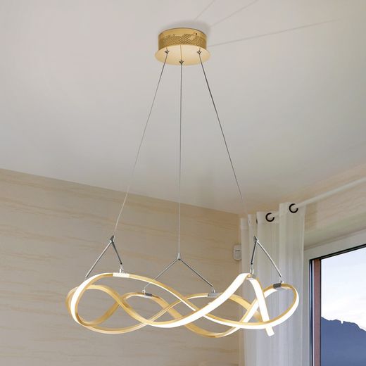 Metal Led Ceiling Lamp Molly Rose Gold, Ø53x22cm