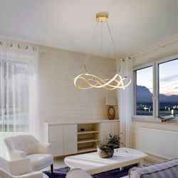 Metal Led Ceiling Lamp Molly Rose Gold, Ø53x22cm