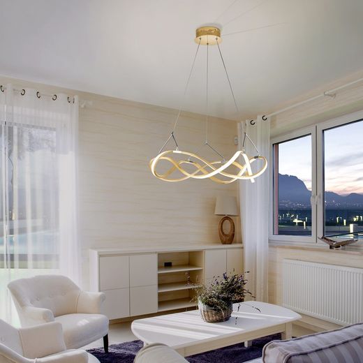 Metal Led Ceiling Lamp Molly Rose Gold, Ø53x22cm