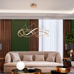 Metalen Led Plafondlamp Molly Rose Gold, Ø80x30cm