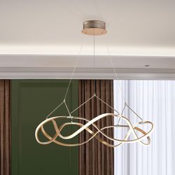 Μεταλλικό Φωτιστικό Οροφής Led Molly Rose Gold, Ø80x30cm