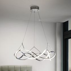 Led Ceiling Lamp in Silver Molly Metal, Ø53x22cm