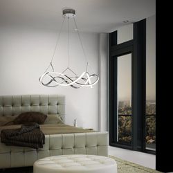 Led Ceiling Lamp in Silver Molly Metal, Ø53x22cm