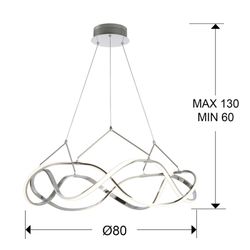 Lampa sufitowa Led w kolorze srebrnym Molly Metal, Ø80x30cm