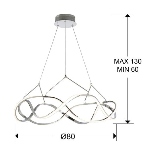 Lampa sufitowa Led w kolorze srebrnym Molly Metal, Ø80x30cm