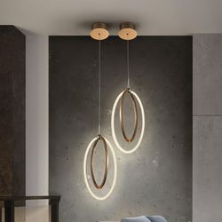 Ocellis Rose Gold Led Μεταλλικό Φωτιστικό Οροφής, 21x12x40cm