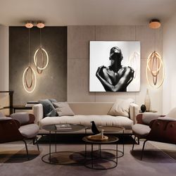 Ocellis Rose Gold Led Μεταλλικό Φωτιστικό Οροφής, 21x12x40cm