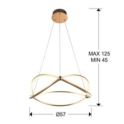 Ocellis Rose Gold Led Metal Ceiling Lamp, Ø57x14cm