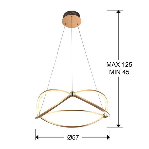 Ocellis Rose Gold Led Metal Ceiling Lamp, Ø57x14cm