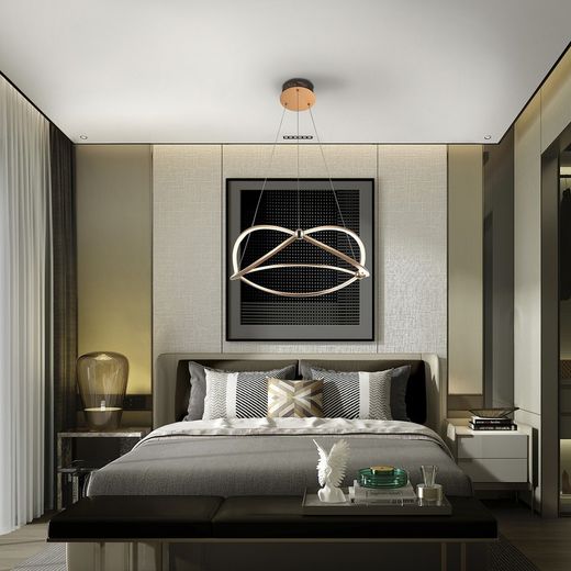 Ocellis Rose Gold Led Metal Ceiling Lamp, Ø57x14cm