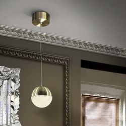 Led Ceiling Lamp of Metal Sphere Gold, Ø12x12cm