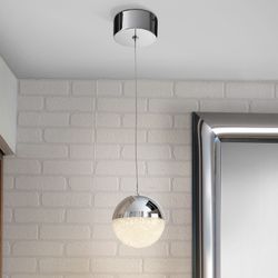 Μεταλλικό Φωτιστικό Οροφής Sphere Led Ασημί, Ø12x12cm