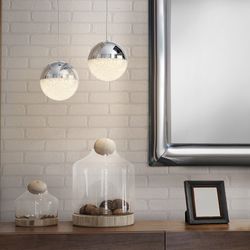 Μεταλλικό Φωτιστικό Οροφής Sphere Led Ασημί, Ø12x12cm