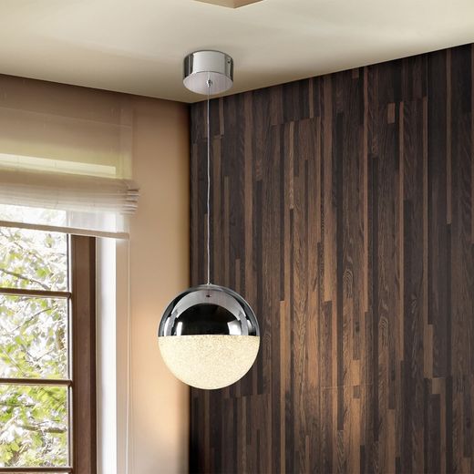 Led Metal Sphere Deckenleuchte Silber, Ø20x20cm