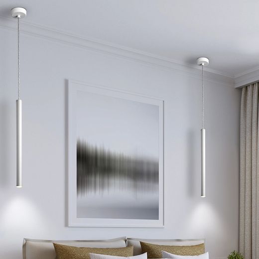 Lampa sufitowa LED z metalu Varas Blanco, Ø8x50cm