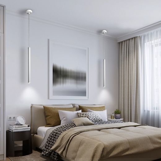 Lampa sufitowa LED z metalu Varas Blanco, Ø8x50cm