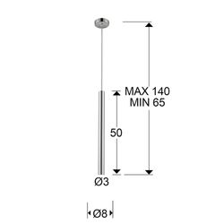 Led Metal Ceiling Lamp Varas Silver, Ø8x50cm