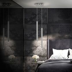 Led Metal Ceiling Lamp Varas Silver, Ø8x50cm