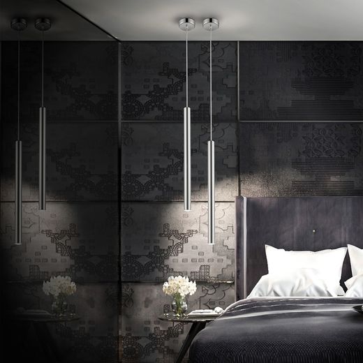 Plafonnier Led Métal Varas Argent, Ø8x50cm