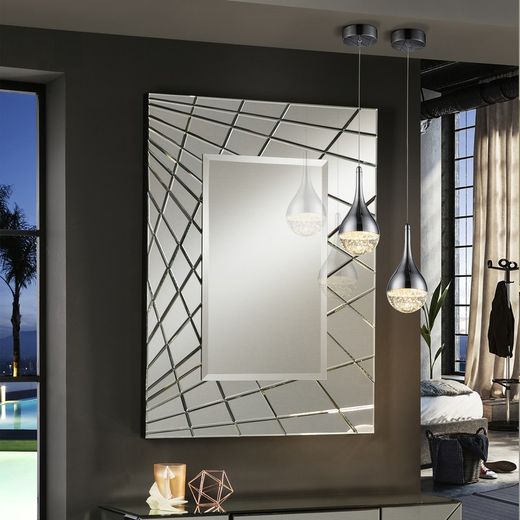 Plafonnier Elie Silver Led en métal et verre, Ø10x22cm