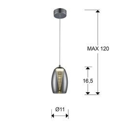 Nebula Mirrored Metal and Glass Led Ceiling Lamp, Ø11x18cm