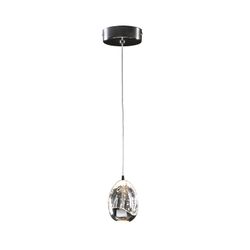 Led-plafondlamp metaal en kristal dauwzilver, Ø12x14cm