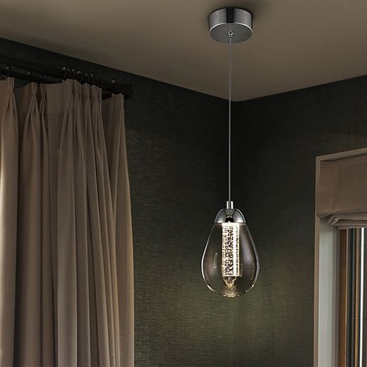 Taccia Led Metal and Glass Ceiling Lamp, Ø12x20cm