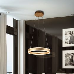 Lampa sufitowa Helia Golden Led metal i złoty liść, Ø50x6cm