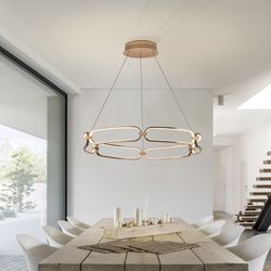 Metal Led Ceiling Lamp L Colette Rose Gold, Ø80x10cm