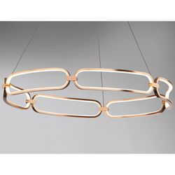 Metal Led Ceiling Lamp L Colette Rose Gold, Ø80x10cm