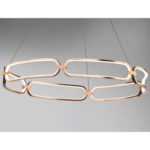 Metal Led Ceiling Lamp L Colette Rose Gold, Ø80x10cm