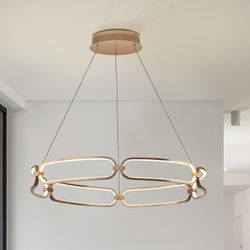 Metal Led Ceiling Lamp L Colette Rose Gold, Ø80x10cm