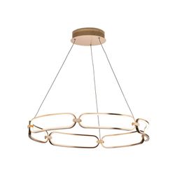 Metalen Led Plafondlamp L Colette Rosé Goud, Ø80x10cm