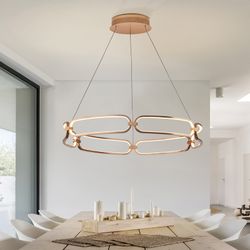 Metalen Led Plafondlamp L Colette Rosé Goud, Ø80x10cm