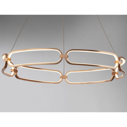 Metal Led Ceiling Lamp L Colette Rose Gold, Ø80x10cm