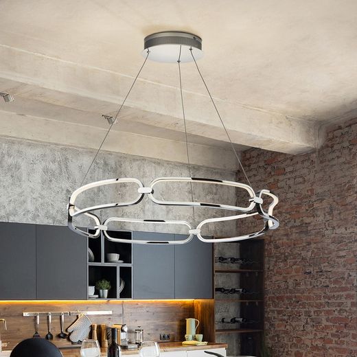 Φωτιστικό Οροφής Led σε Silver Colette Metal, Ø80x10cm