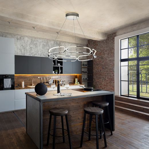 Φωτιστικό Οροφής Led σε Silver Colette Metal, Ø80x10cm