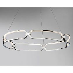 Candeeiro de tecto Led L em Metal Colette Prata, Ø80x10cm