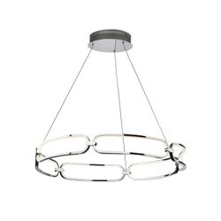 Candeeiro de tecto Led L em Metal Colette Prata, Ø80x10cm