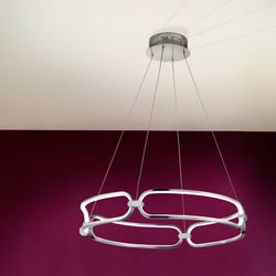 Led M Μεταλλικό Φωτιστικό Οροφής Colette Ασημί, Ø60x10cm