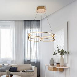 Candeeiro de tecto em metal Led S Colette ouro rosa, Ø47x10cm