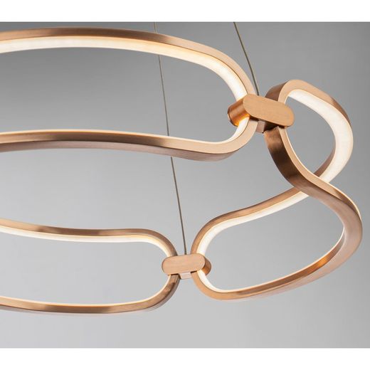 Led S Μεταλλικό Φωτιστικό Οροφής Colette Rose Gold, Ø47x10cm