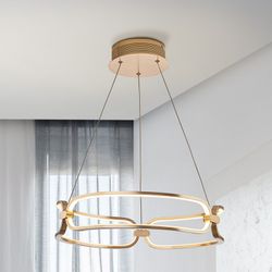 Candeeiro de tecto em metal Led S Colette ouro rosa, Ø47x10cm