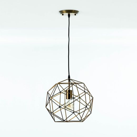 Plafonnier en métal doré, 32x30 cm