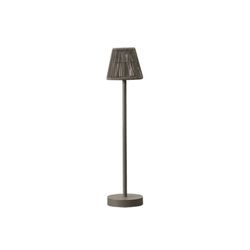 Solar outdoor lamp made of aluminium and rope in taupe, 36 x 36 x 153 cm | Lislik