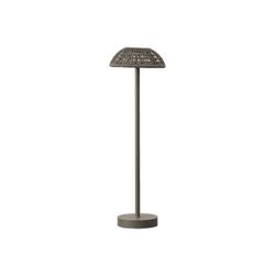 Lampe solaire d'extérieur en aluminium et corde taupe, 48 x 48 x 153 cm | Jayak