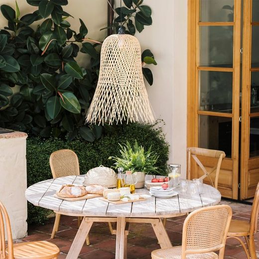 Frayed Bamboo Ceiling Lamp, 56x56x70cm