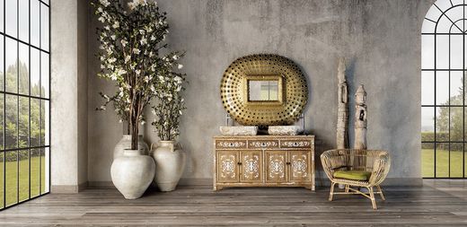 Lavatório FIONA em Creme Onix, 58x32x16 cm.